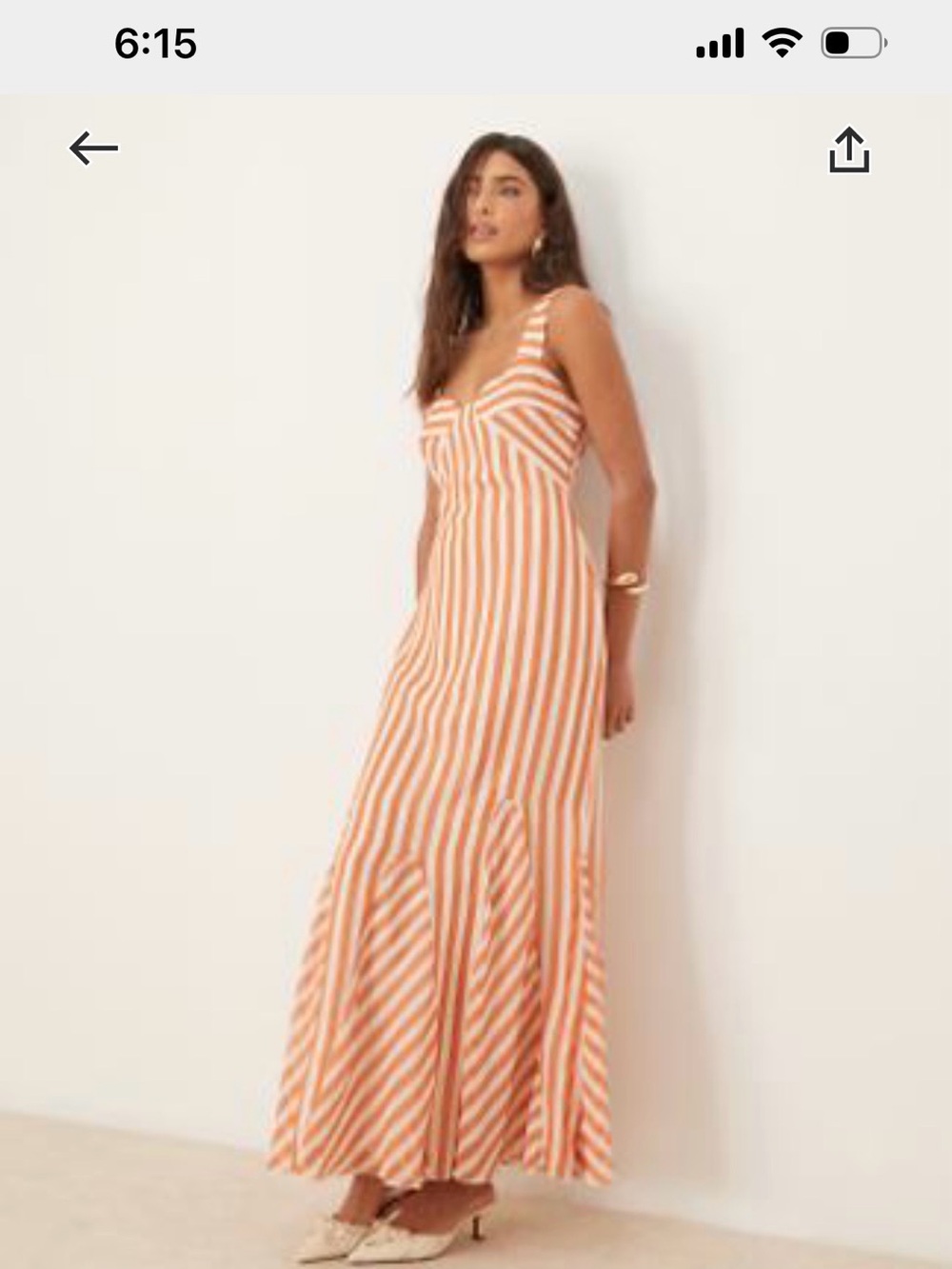 ASOS/Striped Maxi Dress in Coral and White - Women